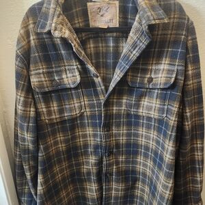 Outdoor Life Plaid Shirt with Blue and Tan Accents